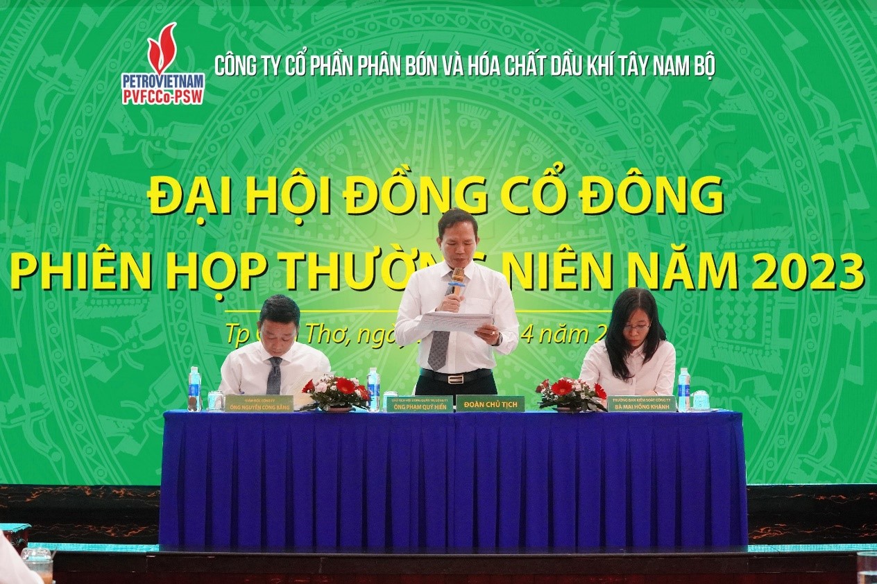 PVFCCo-PSW tổ chức thành công phiên họp Đại hội đồng cổ đông thường niên năm 2023