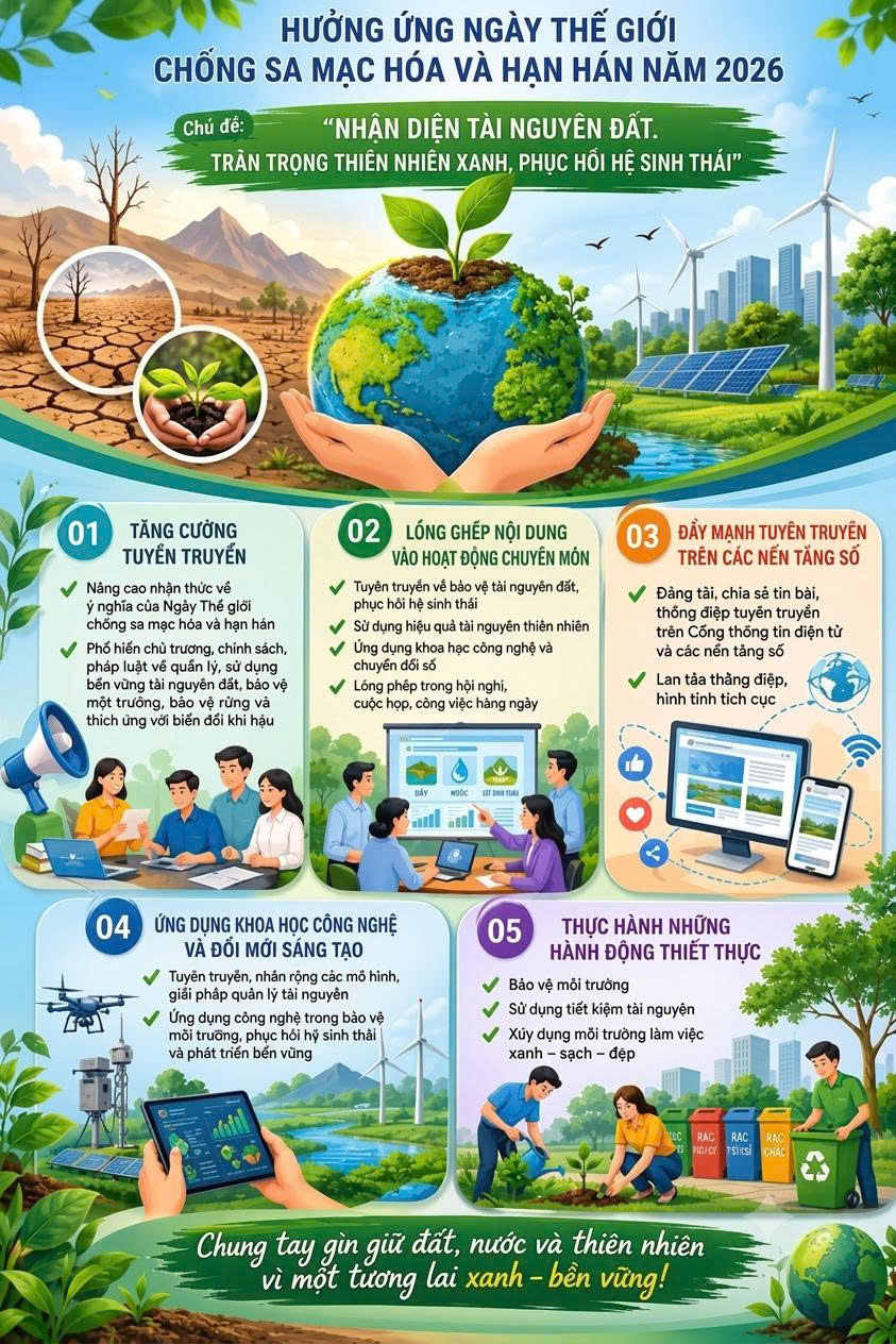 PHÚ MỸ TÂY NAM BỘ HƯỞNG ỨNG NGÀY THẾ GIỚI CHỐNG SA MẠC HÓA VÀ HẠN HÁN NĂM 2026